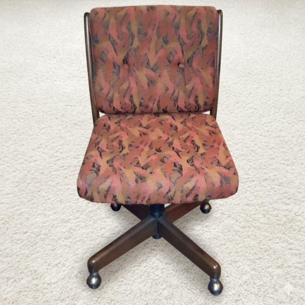 【カリモク家具】レトロ デスクチェア 回転 昇降式 オフィスチェア 学習椅子