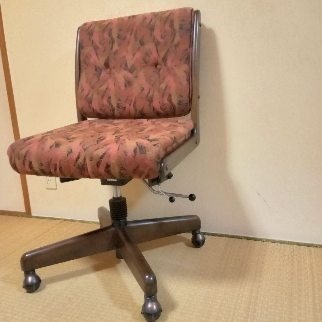 【カリモク家具】レトロ デスクチェア 回転 昇降式 オフィスチェア 学習椅子