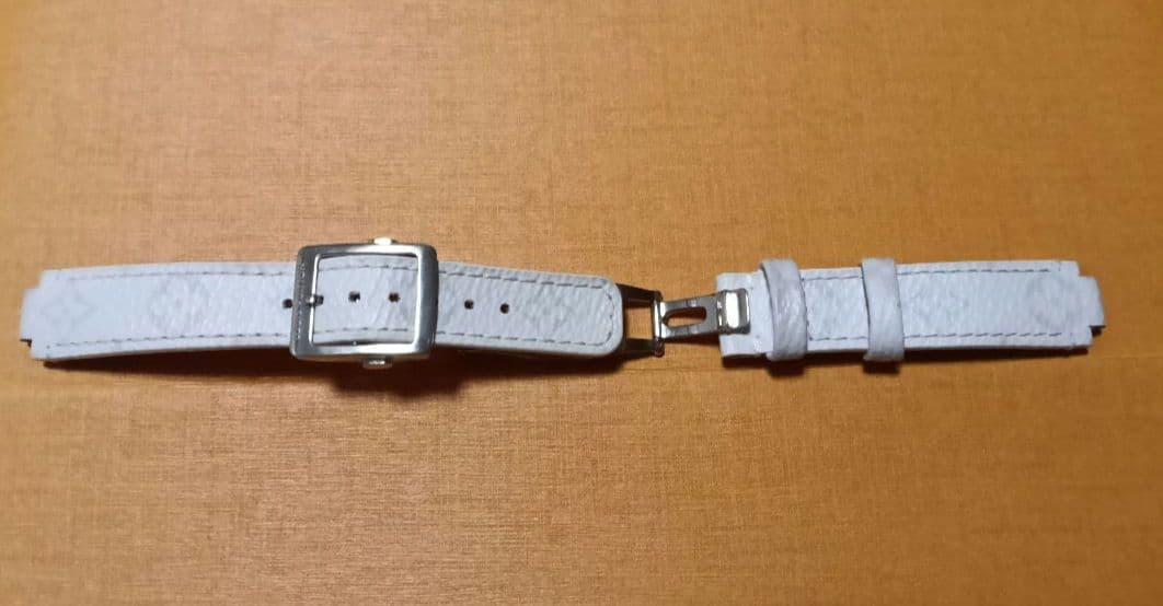 タンブール用 モノグラム・ホワイト キャンバス ストラップ S+純正Dバックル