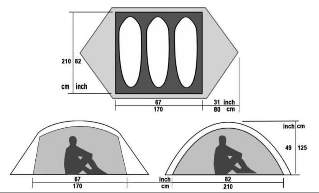 【新品タグ付】3人用ULテント 3F UL GEAR QINGKONG 3グレー