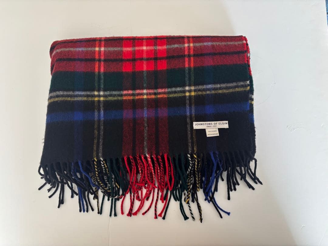 Jonstons Black Stewart カシミヤ 100 大判