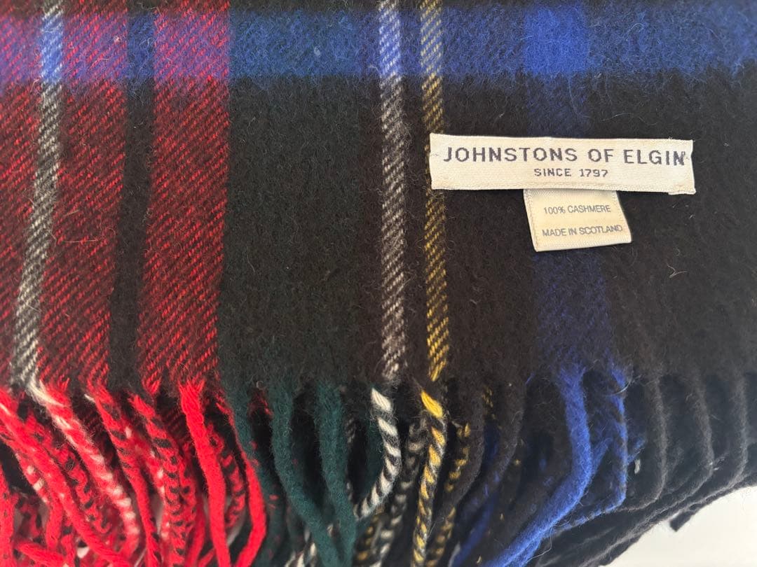 Jonstons Black Stewart カシミヤ 100 大判