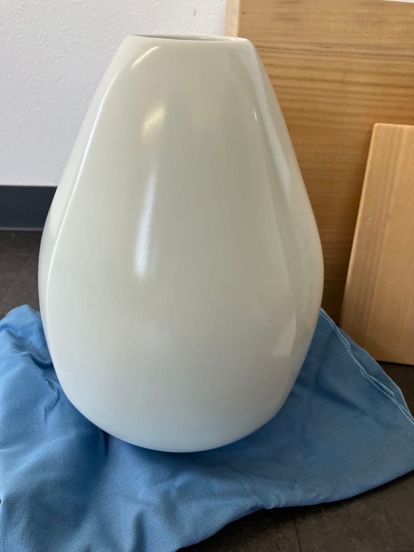 ボチャ様　人間国宝前田昭博作】壺　白瓷 白磁　花瓶　花入　陶芸　年代物　やなせ窯