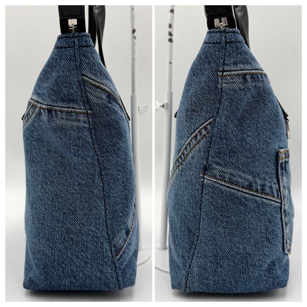 【極美品】ドルチェ&ガッバーナ ショルダー パッチワーク デニム アダモ ブルー