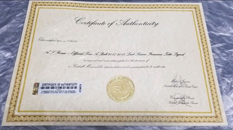 トッティ　フランチェスコ・トッティ　直筆サイン　サイン　ボール　サッカーボール