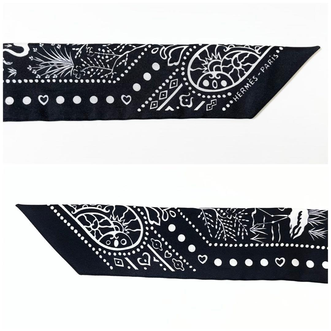 【希少！早い者勝ち！】HERMES　ツイリー 空と海の間 バンダナ ブラック