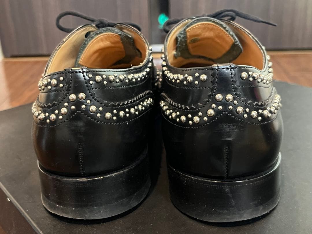 値下げ　チャーチ　メンズBURWOOD スタッズ付き ブラック　美品