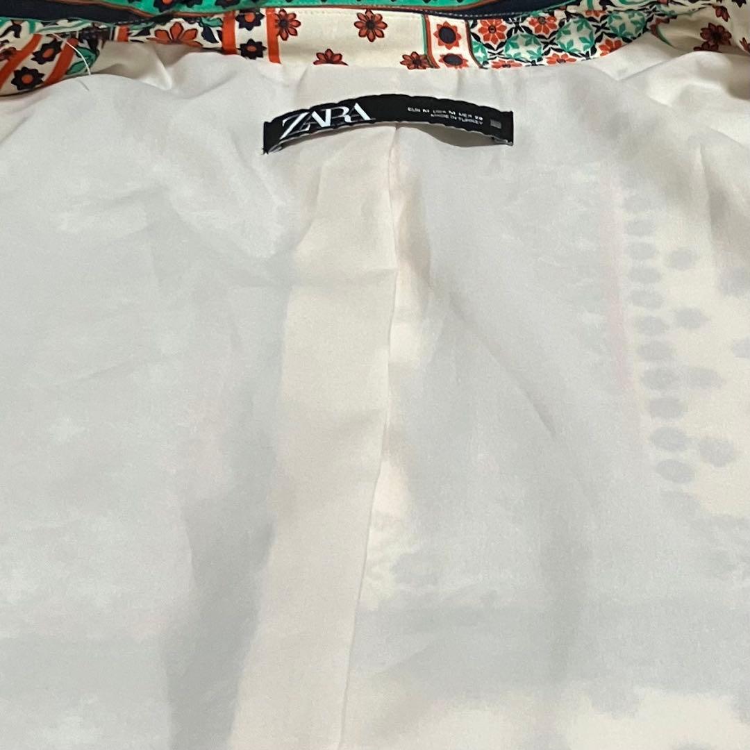 【人気】ZARA　ザラ　ダブルテーラードジャケット　ペーズリー柄　肩パッド