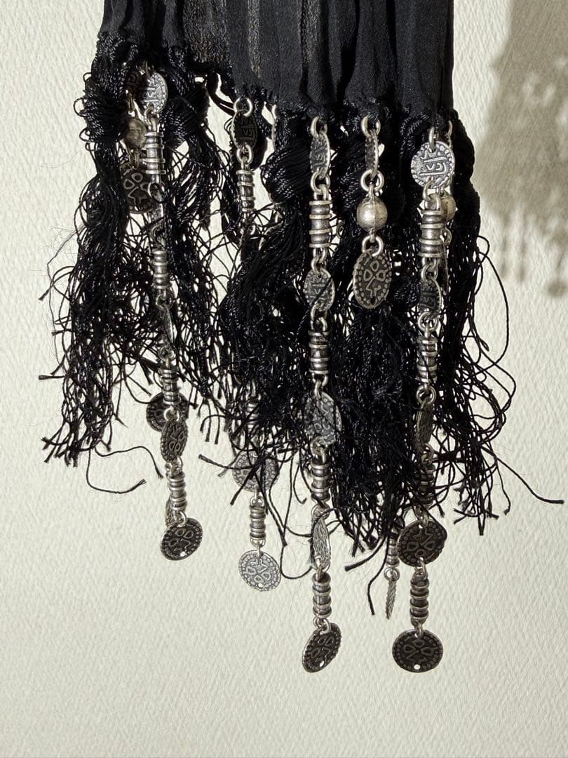 サンローランパリ ビーズ装飾 プリーツストール