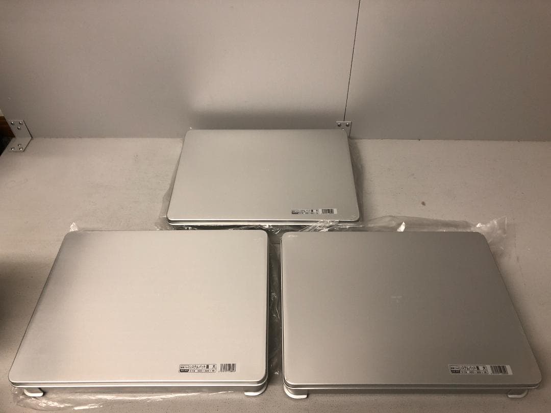 蓋付　3個　アカオアルミ　アルミ　システムバットL型　大 60　餃子バット⑴