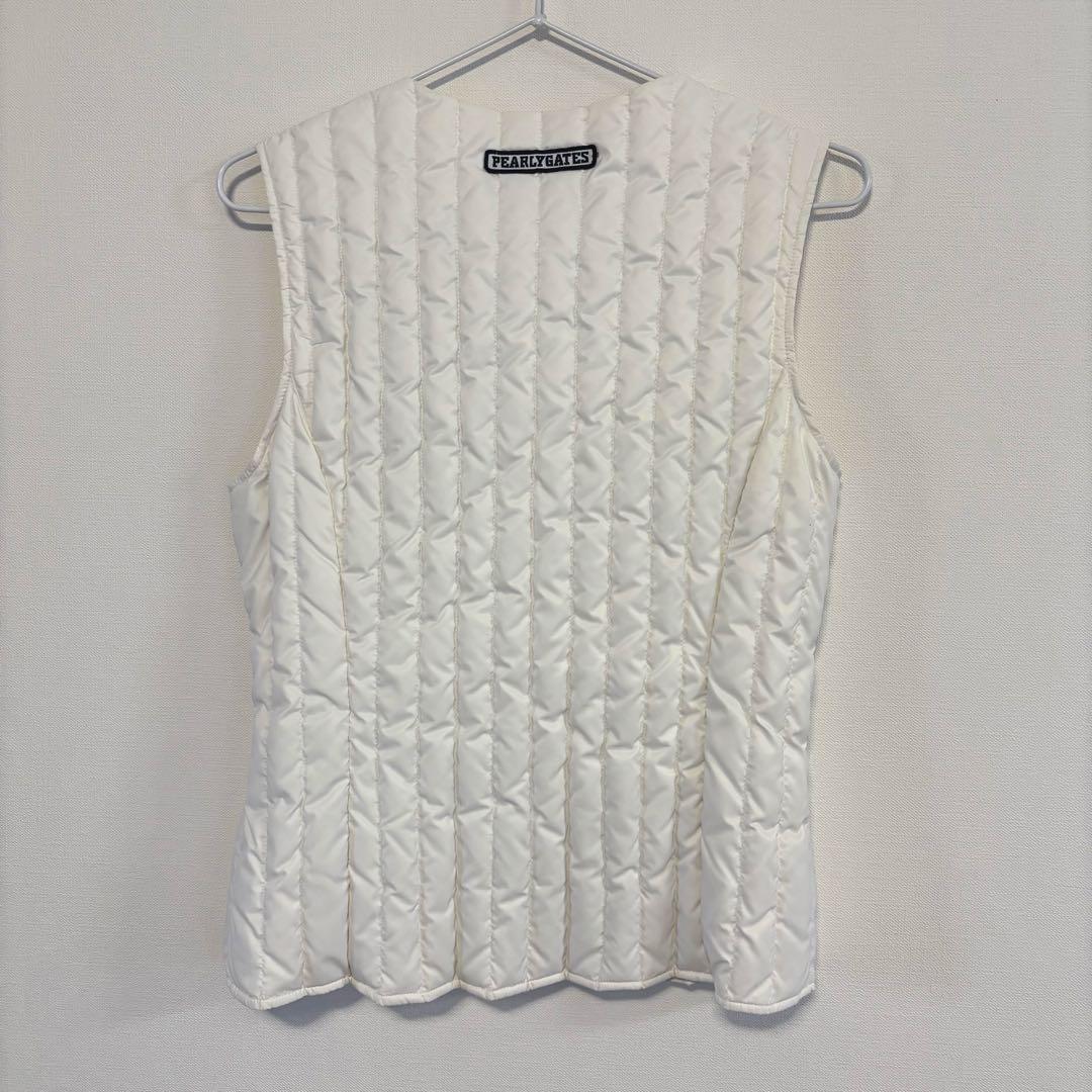 パーリーゲイツ　ダウンベスト　ホワイト　ゴルフウェア　レディース