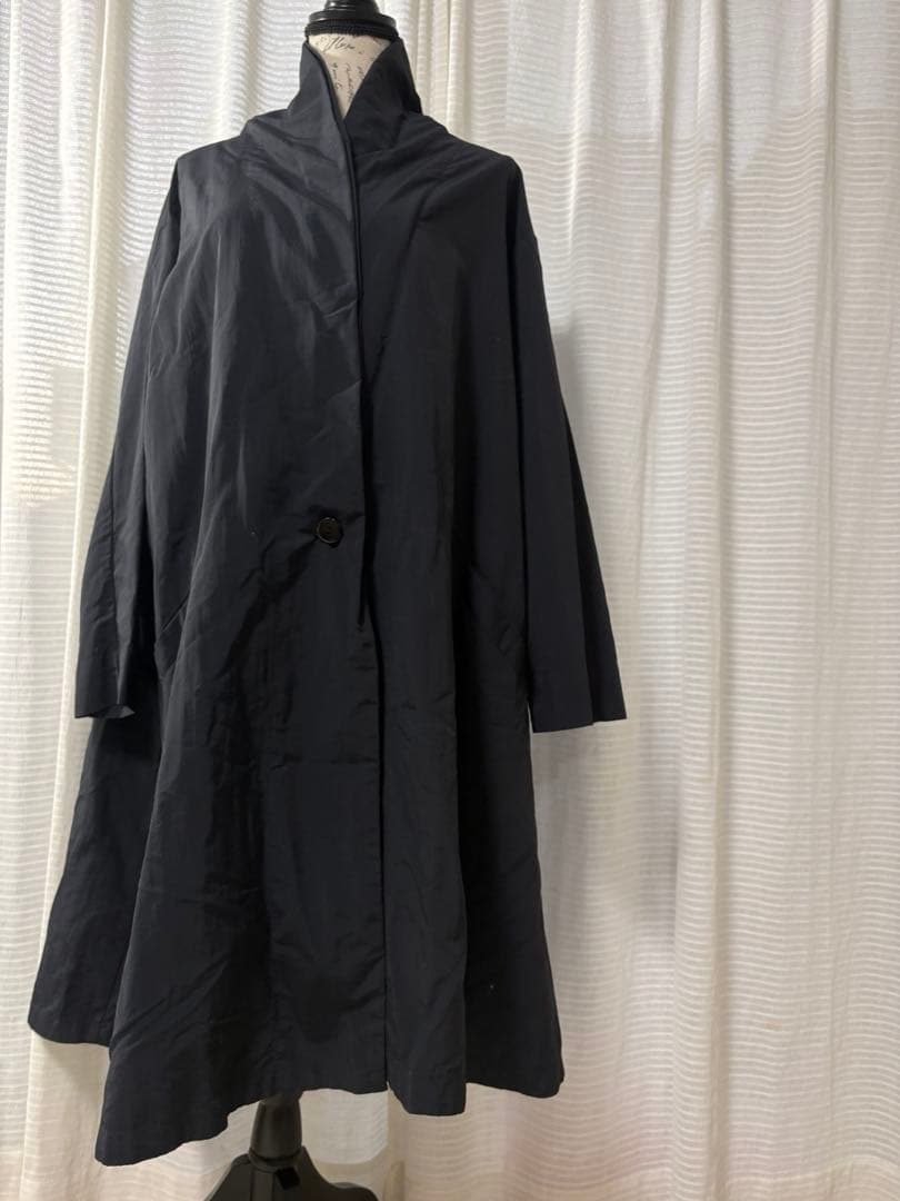 モユル　萌　センソユニコ　ロングコート　ナイロン　M L 黒　オーバーサイズ