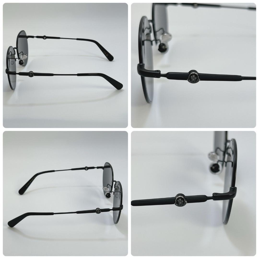 新品 Moncler モンクレール サングラス ラウンドメタルフレーム ブラック