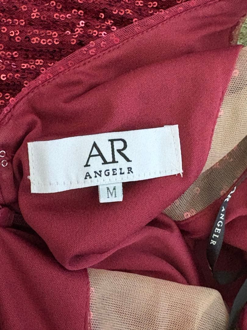 AR AngelR スパンコール タイトドレス M ワインレッド キャバドレス