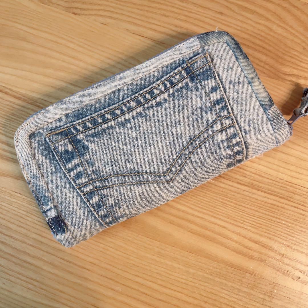 デニム リメイク ラウンドファスナー 長財布