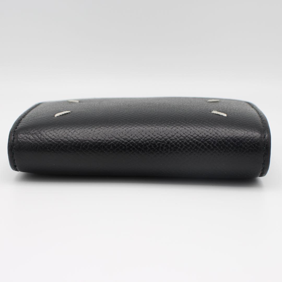 Maison Margiela 黒 レザー 三つ折り財布　シボ革