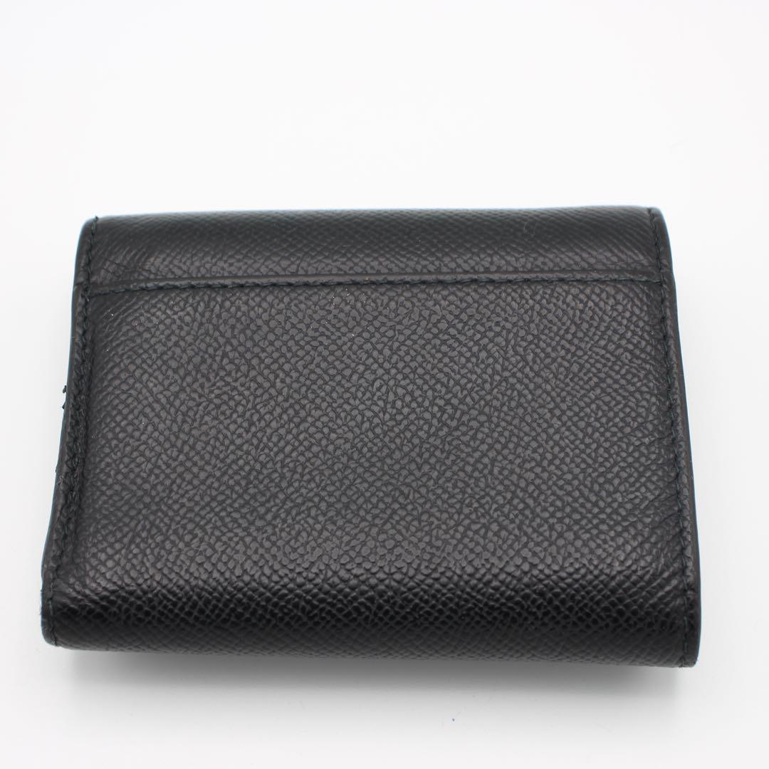 Maison Margiela 黒 レザー 三つ折り財布　シボ革