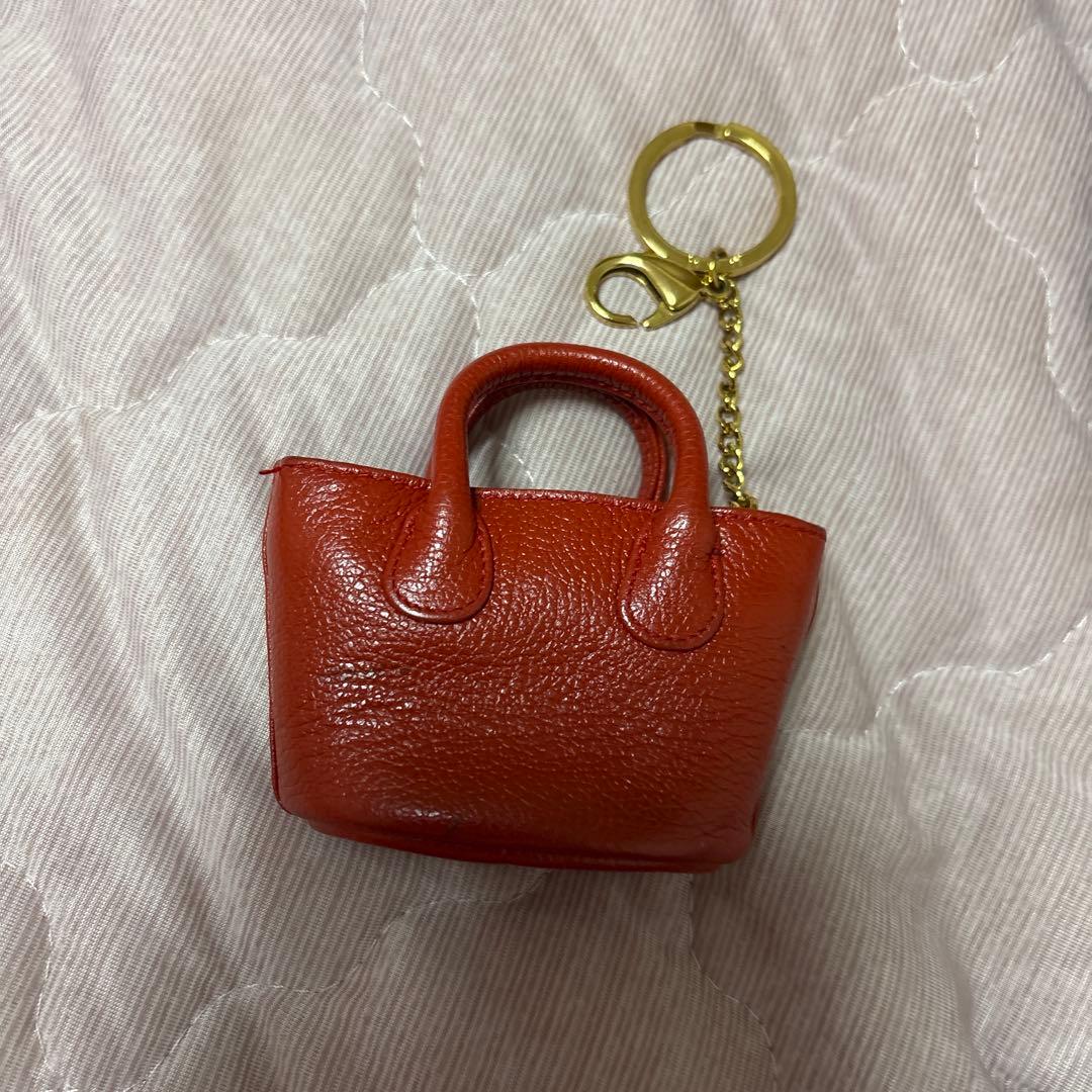MCM赤色ミニバッグ型キーケース キーホルダー付き