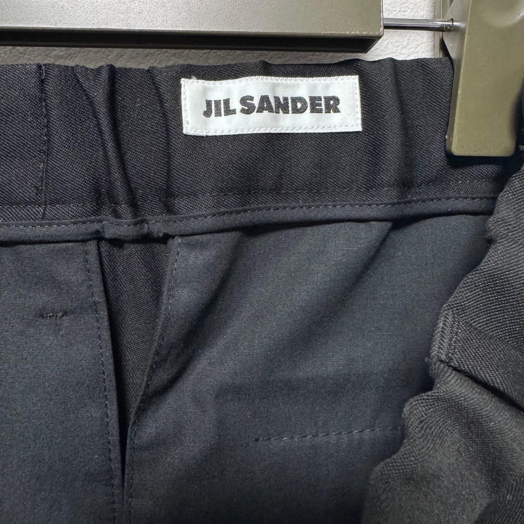 新品48 JIL SANDER ウールスラックスD06AW19 黒ジルサンダー