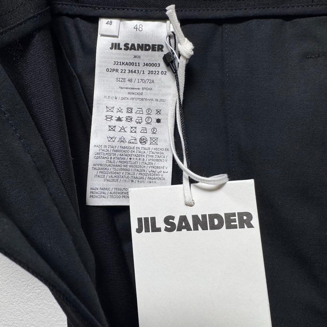 新品48 JIL SANDER ウールスラックスD06AW19 黒ジルサンダー