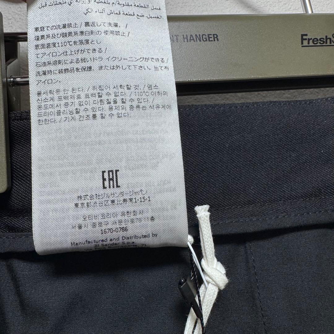 新品48 JIL SANDER ウールスラックスD06AW19 黒ジルサンダー