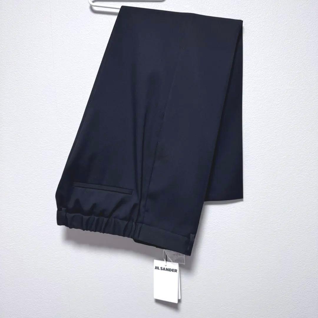 新品48 JIL SANDER ウールスラックスD06AW19 黒ジルサンダー