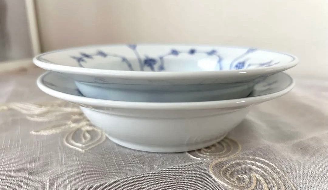 ブルーフルーテッド　プレイン　ディーププレート