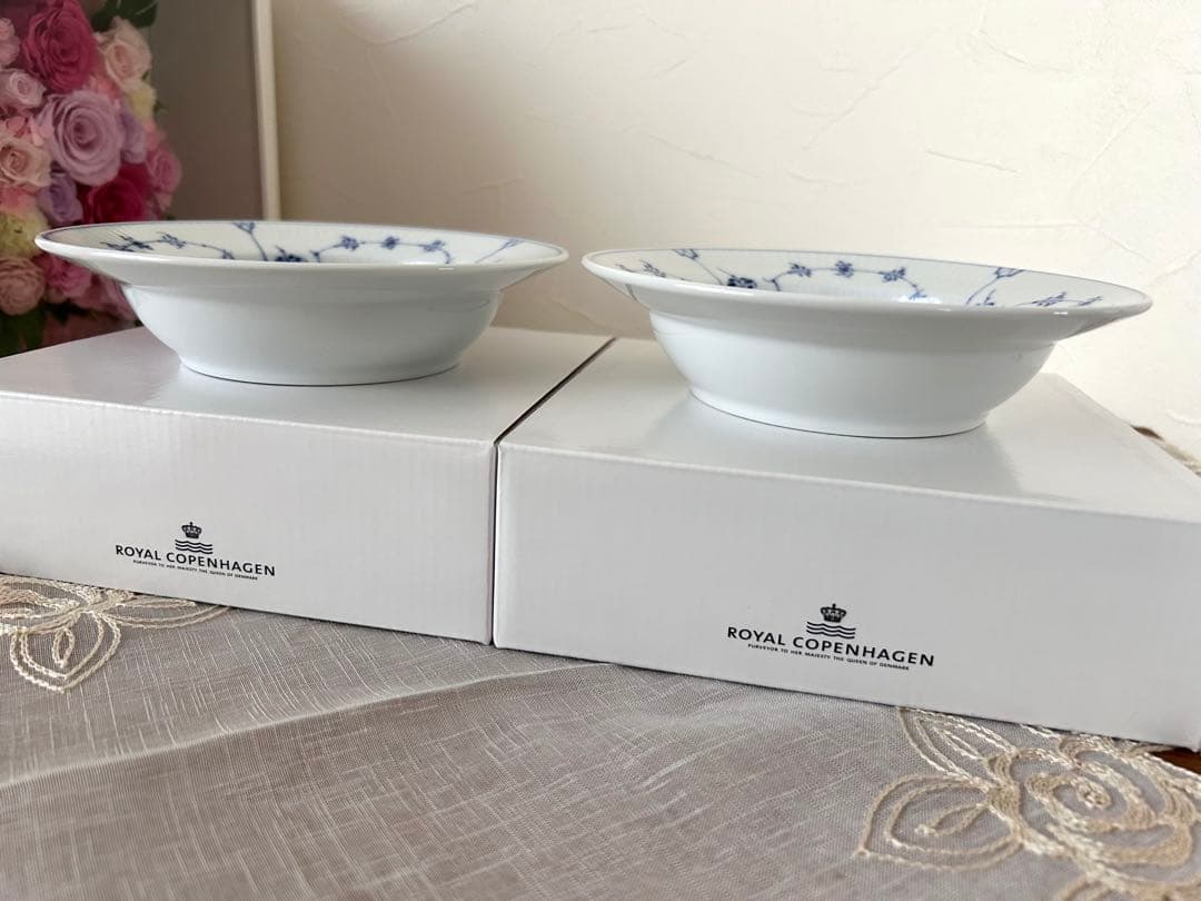 ブルーフルーテッド　プレイン　ディーププレート