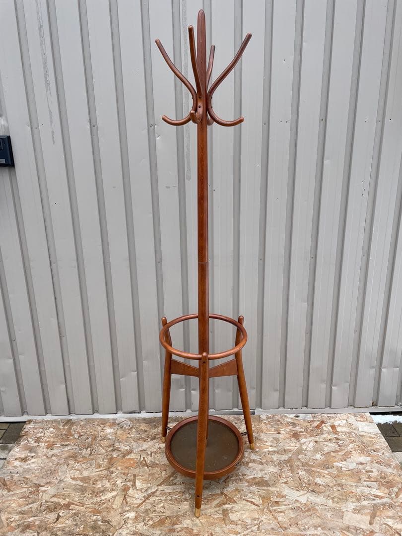 【美品】秋田木工 akimoku 曲木ポールハンガー コートスタンド 傘立て