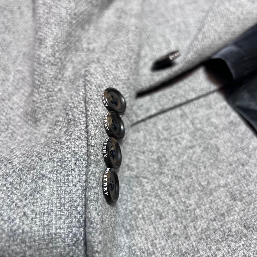 美品バーバリー ロンドンBURBERRY テーラードジャケット カシミヤ混L