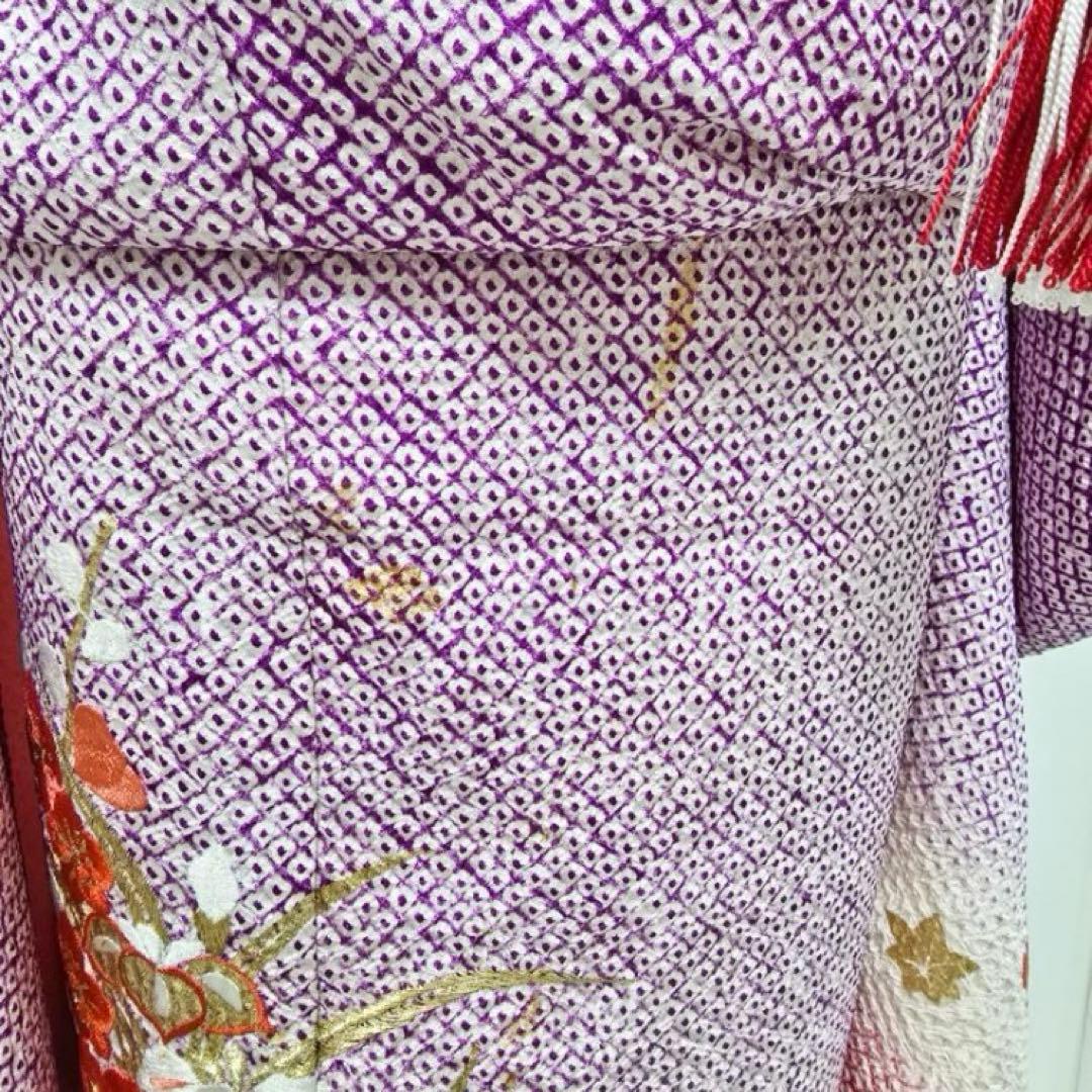 七五三　7歳　正絹　総絞り　着物　フルセット12点　女の子