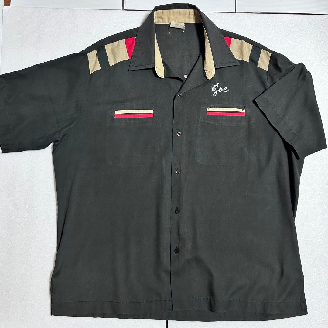 70s King Louie キングルイ　ボーリングシャツL ブラック③