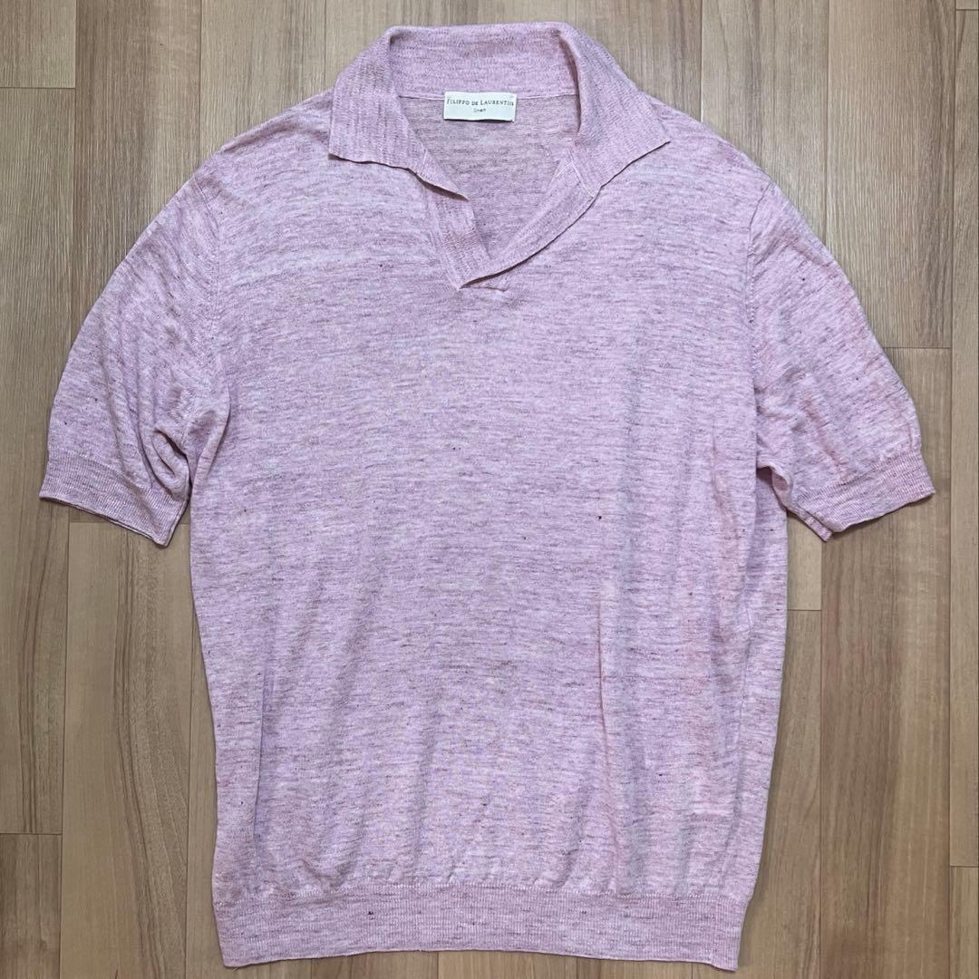 試着のみ 3.2万 フィリッポデローレンティス リネン&コットン52スキッパー