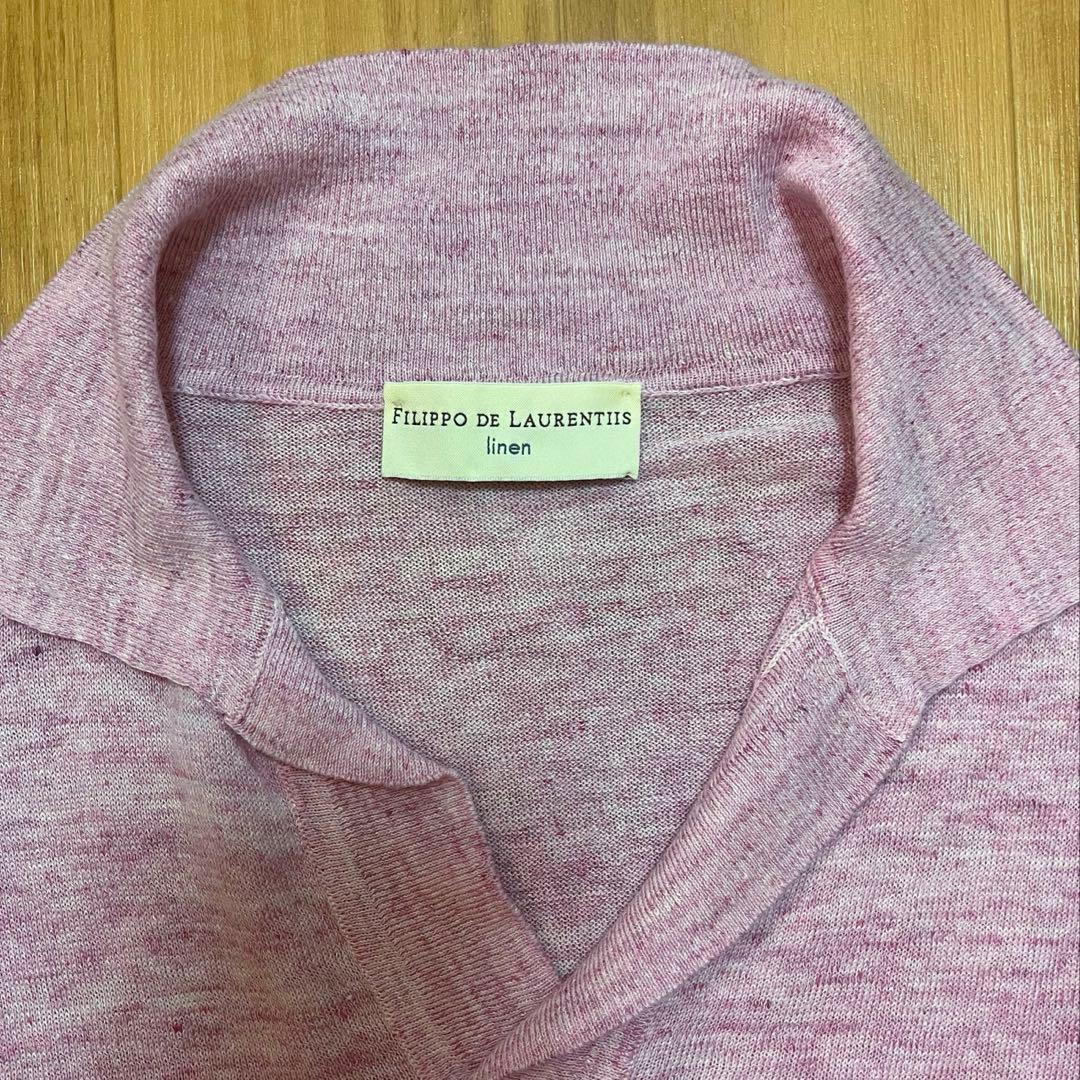 試着のみ 3.2万 フィリッポデローレンティス リネン&コットン52スキッパー