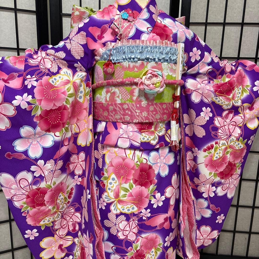 七五三　着物セット　7歳　ブランド乙葉　紫色　美品　フルセット