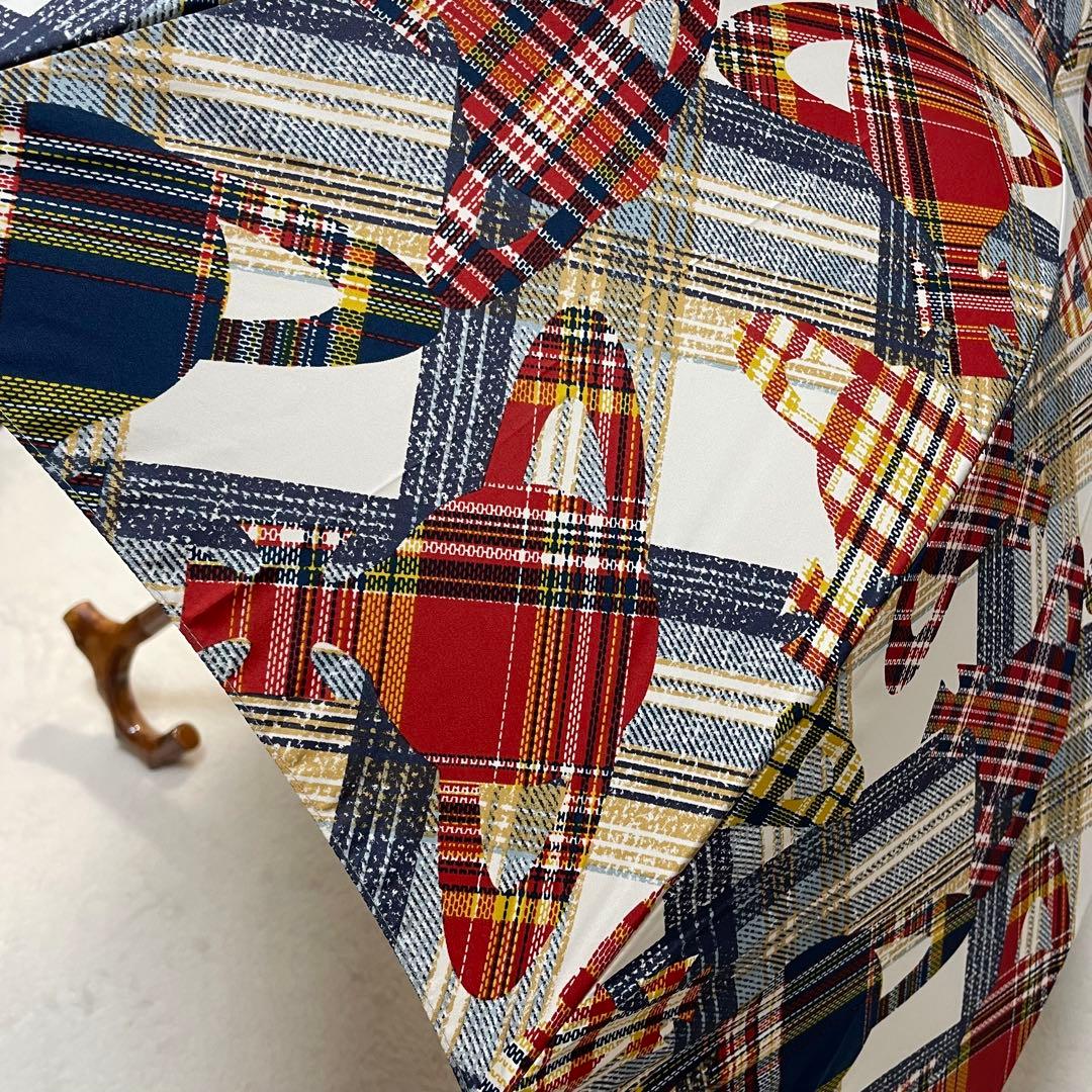 入手困難 新品 ヴィヴィアンウエストウッド 傘 チェック×オーブ