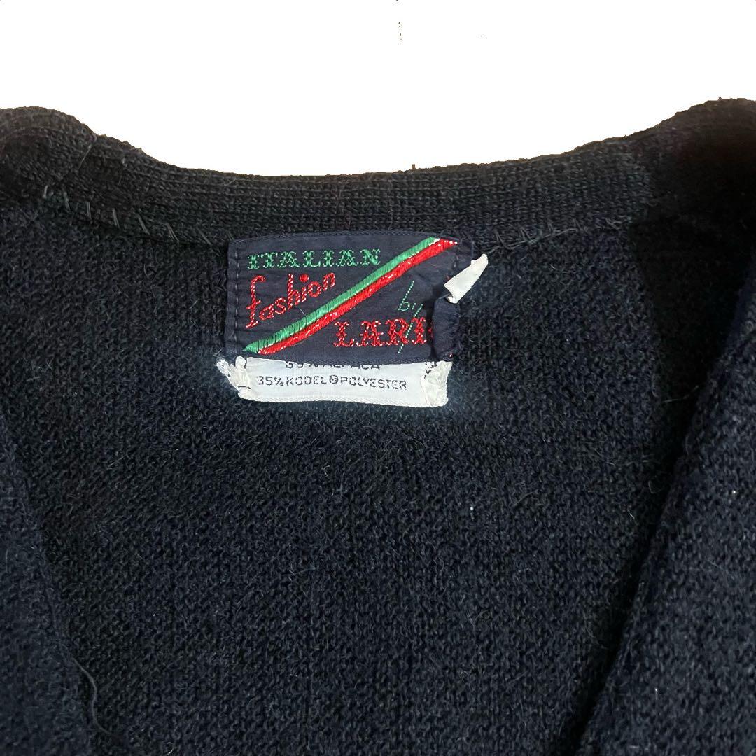 [極上] 60s ブラック アルパカカーディガン vintage