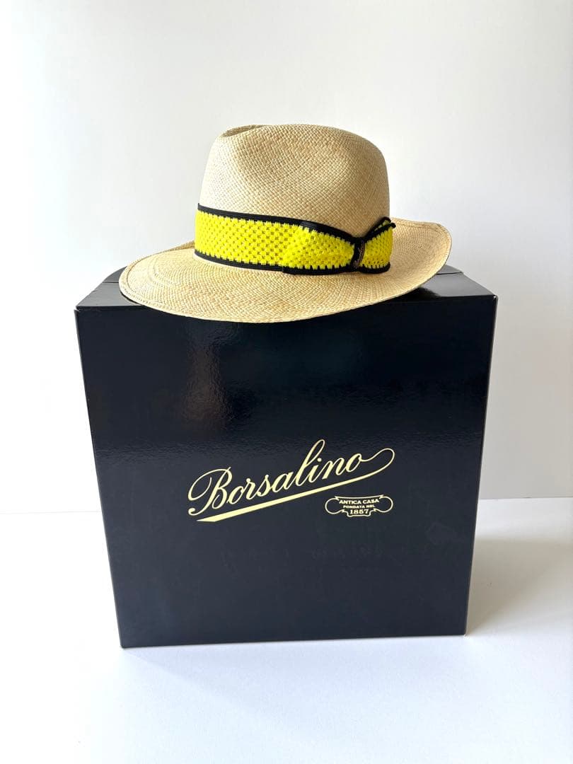 麦わら帽子 イタリア サイズ57 ボルサリーノ 57
