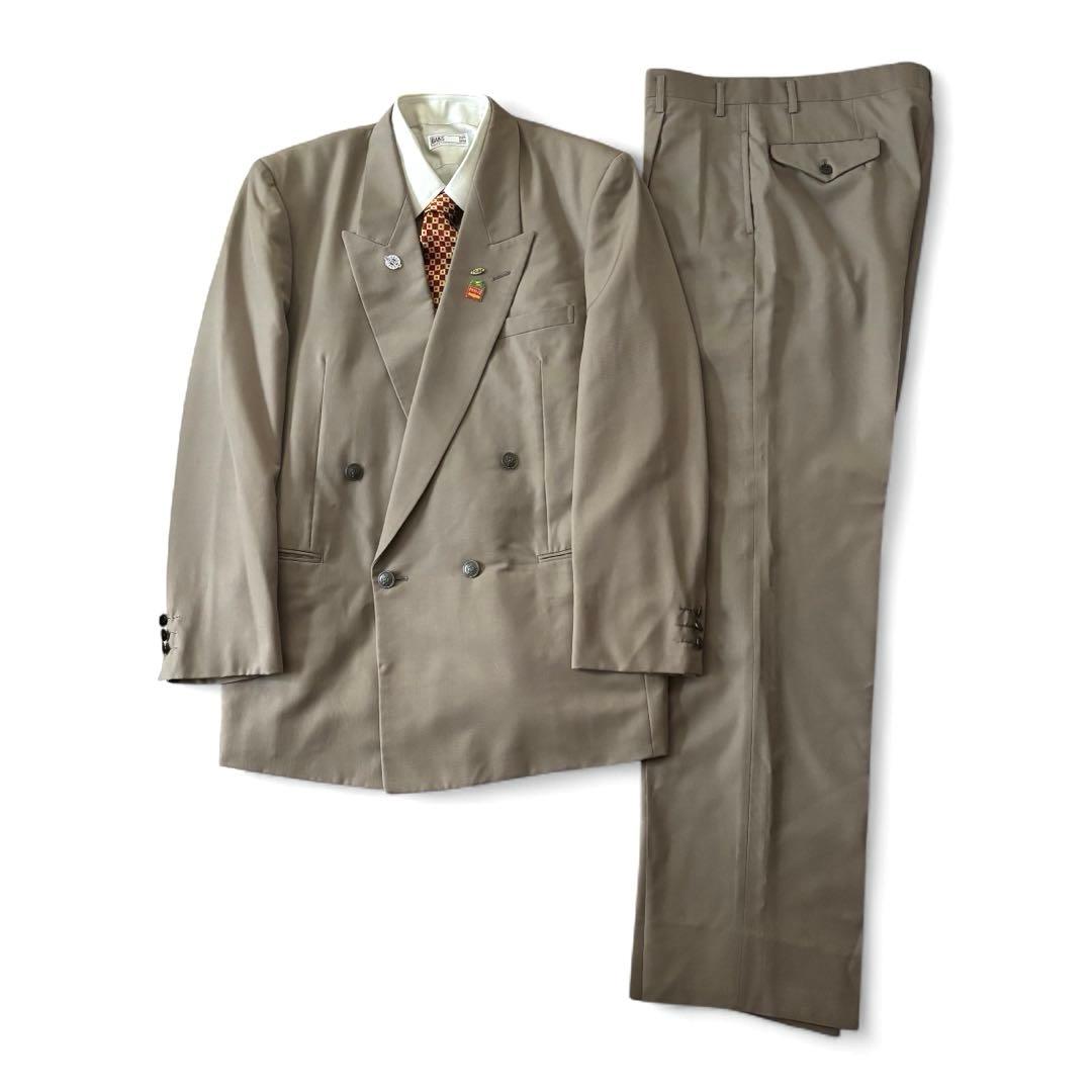 【レトロコーデ】ダブルスーツ イブサンローラン ネクタイ シャツ ピンズセット