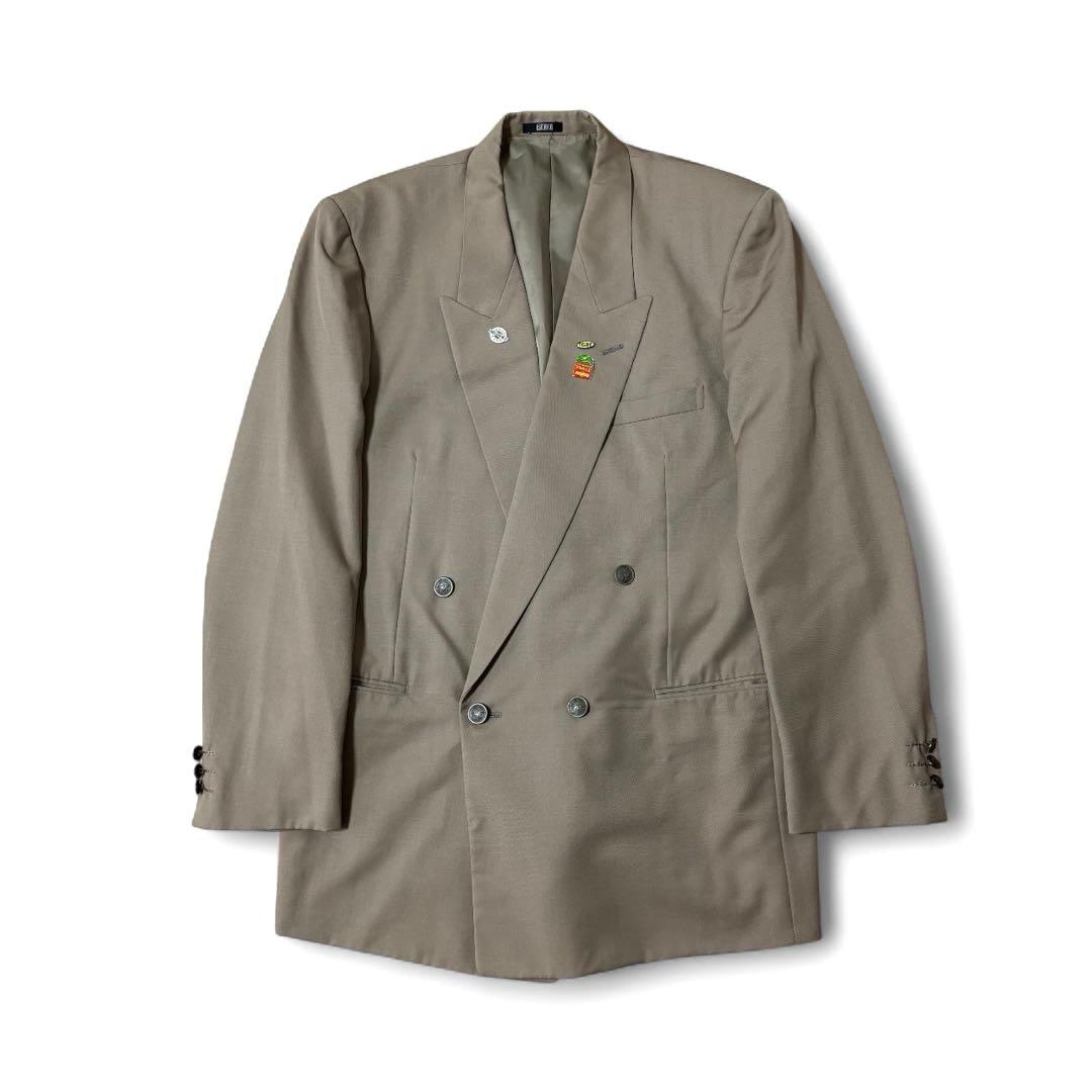 【レトロコーデ】ダブルスーツ イブサンローラン ネクタイ シャツ ピンズセット