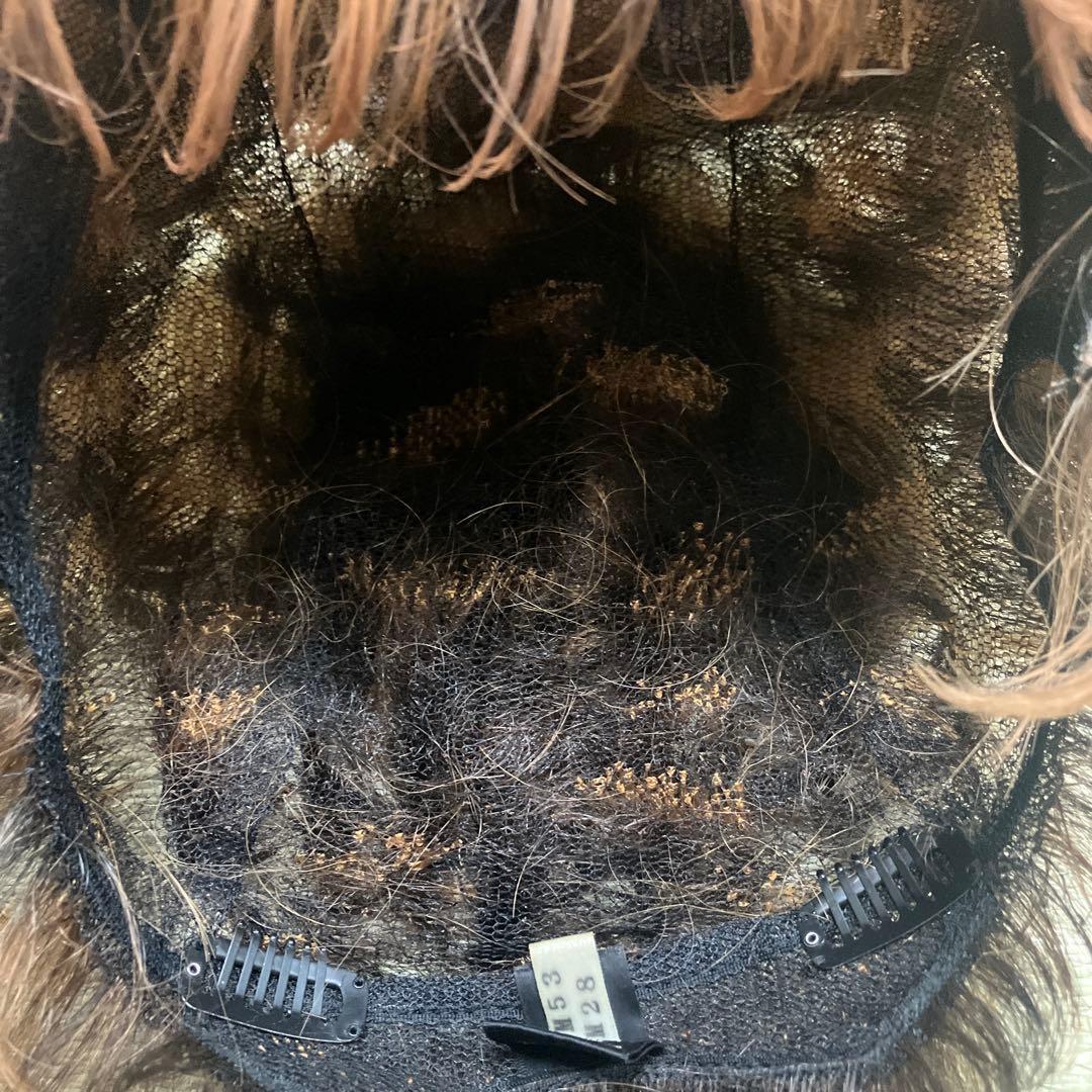 morefleur モアフルール ウィッグ 人毛混 ブラウン系 クリップ付き中古