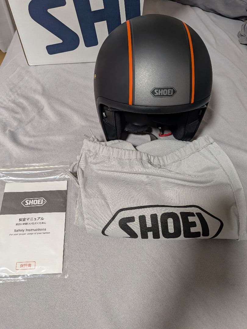 SHOEI ジェットヘルメット マットブラック/オレンジライン j.o jo L
