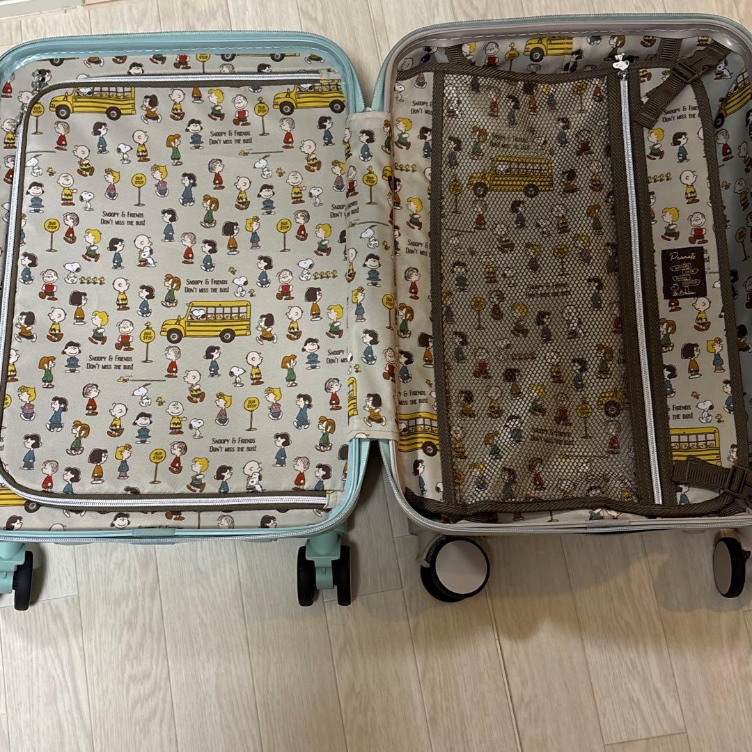 SNOOPY スヌーピー　スーツケース　ミント/グレージュのツートーンカラー