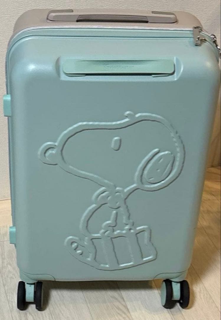 SNOOPY スヌーピー　スーツケース　ミント/グレージュのツートーンカラー