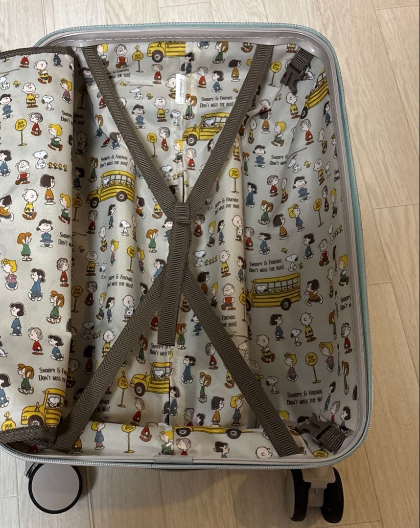 SNOOPY スヌーピー　スーツケース　ミント/グレージュのツートーンカラー