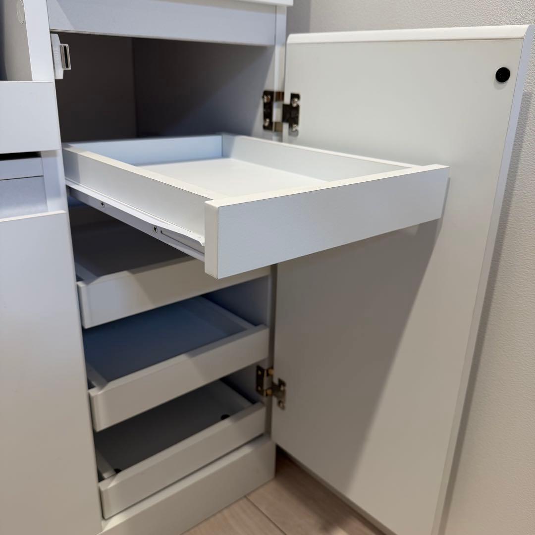 【yt】LOWYAホワイト キッチンカウンター 90cm幅