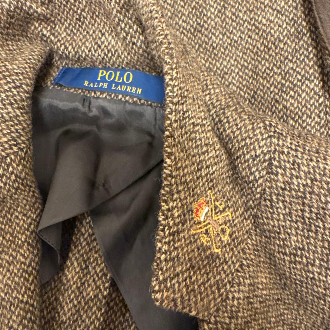 ラルフローレン　ツイードジャケット　エルボーパッチ　くるみボタン