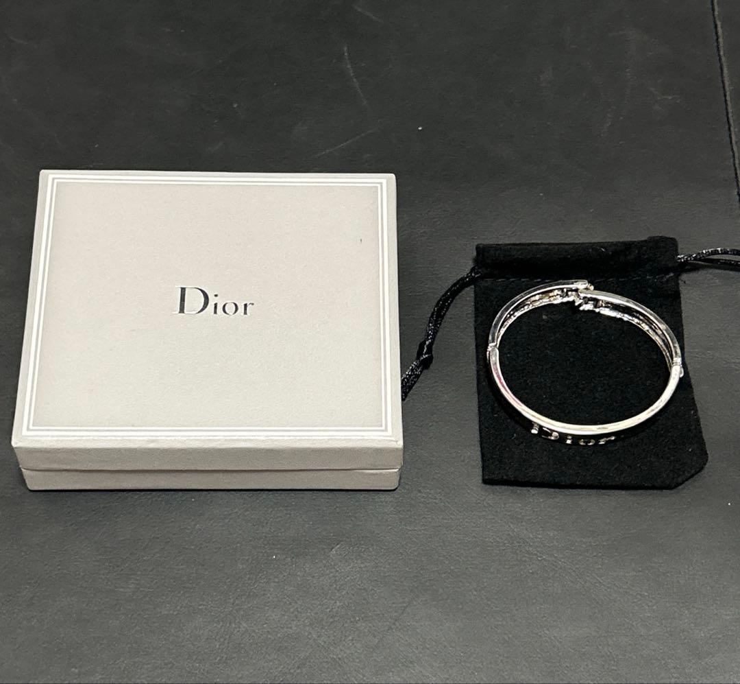 【希少】Dior クリスチャンディオール 透かしロゴ　バングル ブレスレット