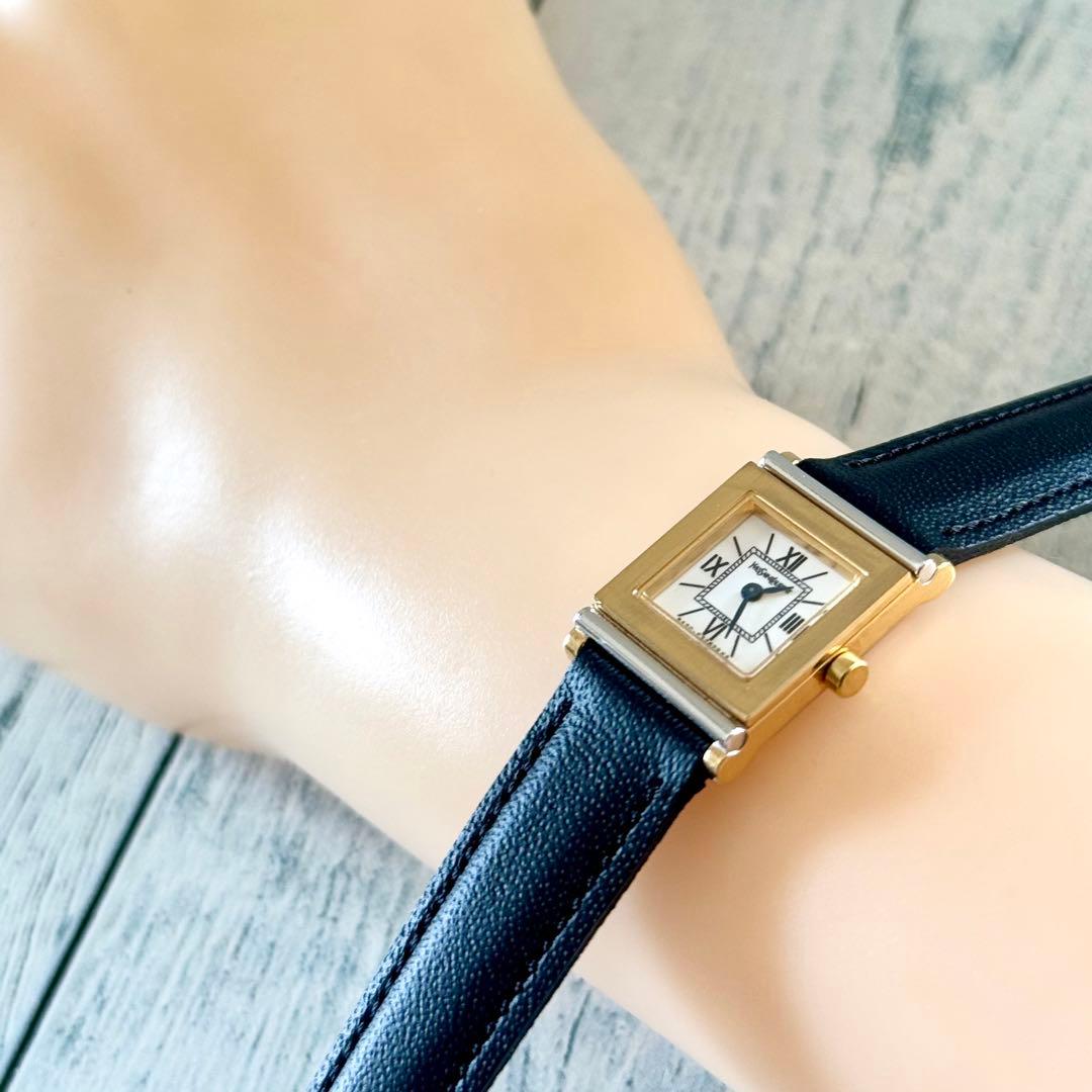 【希少】Yves Saint Laurent サンローラン 腕時計コンビスクエア