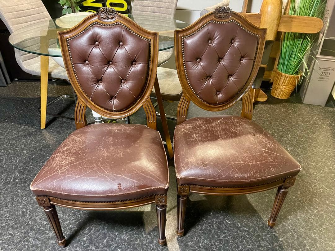 カリモク アンティーク チェア ダイニングチェア 椅子 2脚セット